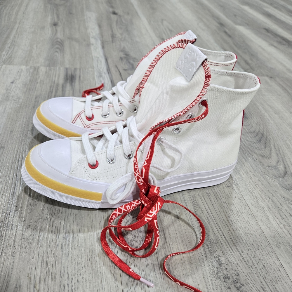 Converse CLOT x Chuck 70 High Top White W/Red Trim Mens Size 7.5 New Without Box
